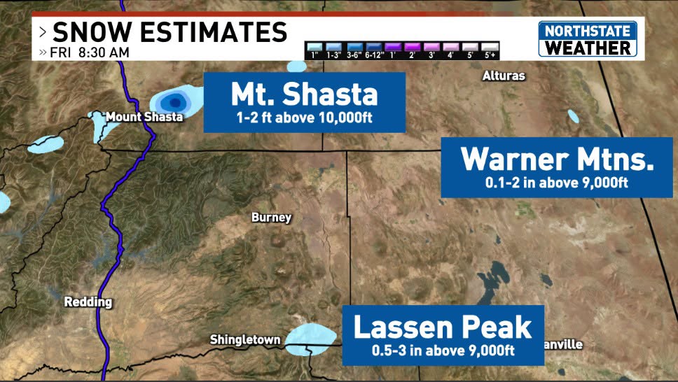 Cool Storm Brings Rain and Early Season Snow to Northstate Mountains