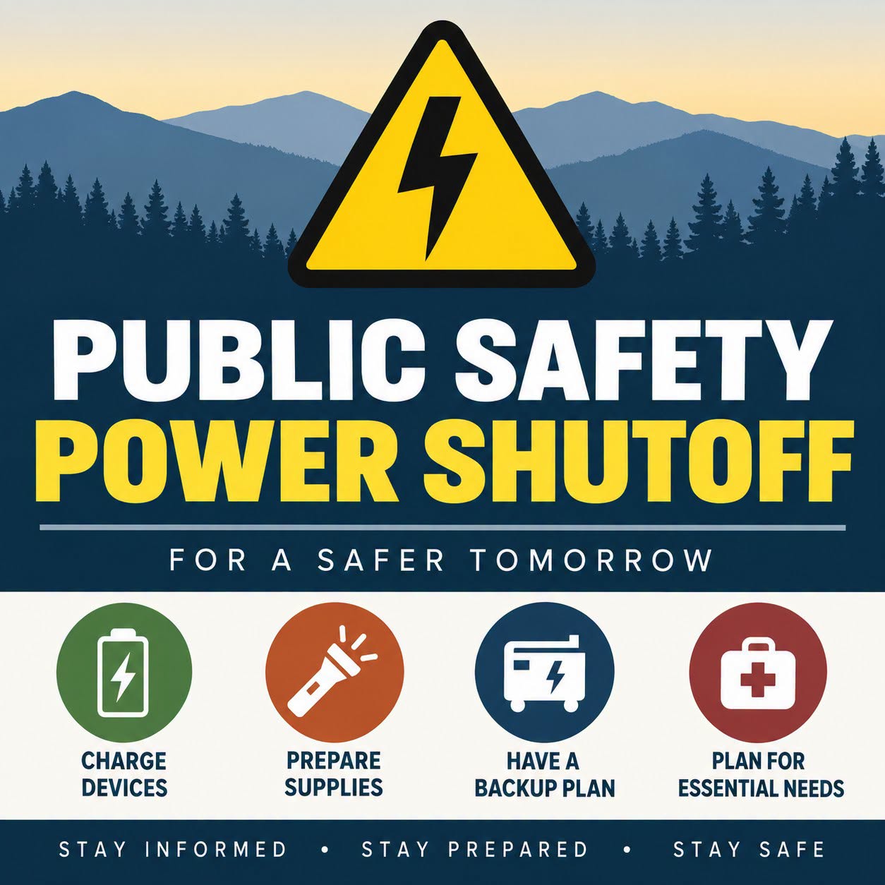 Sierra County Prepares for Possible PG&E Power Shutoff Impacting Western Areas September 12 to 13