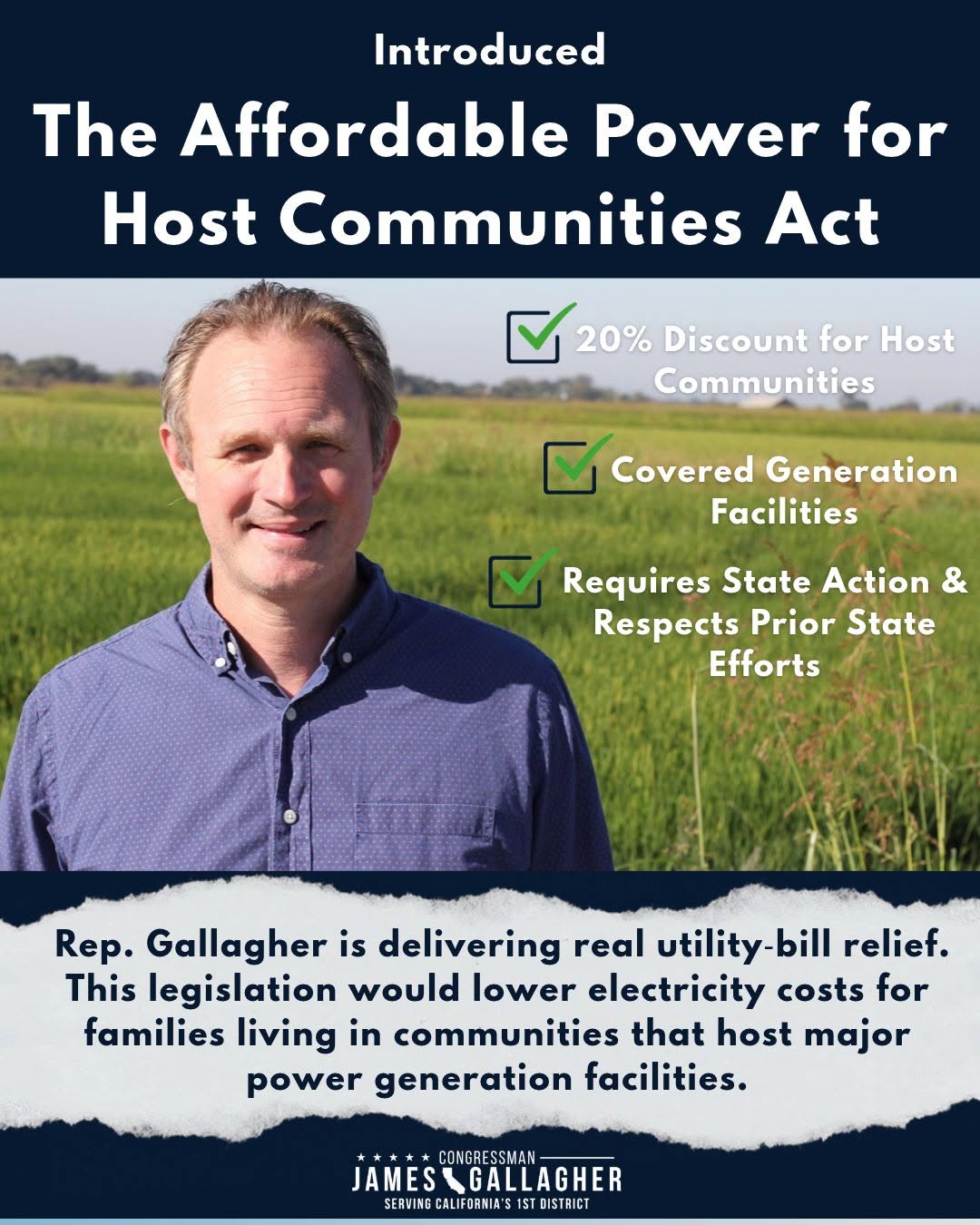 Affordable Power for Host Communities Act Proposes 20 Percent Utility Bill Discounts in California