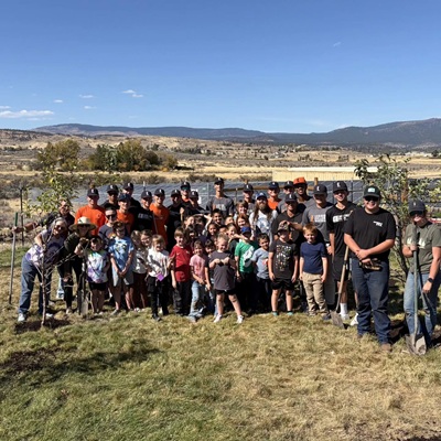 Lassen College Baseball Teams Up With Richmond Elementary for Tree Planting Community Event