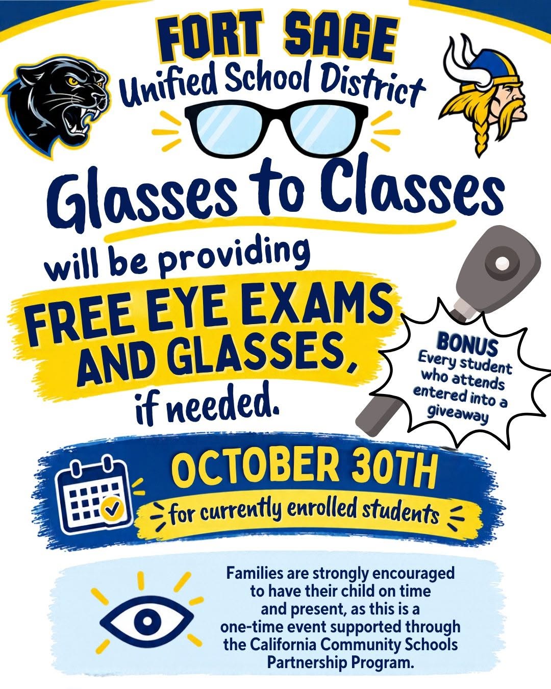 Fort Sage Unified School District Announces “Glasses to Classes”