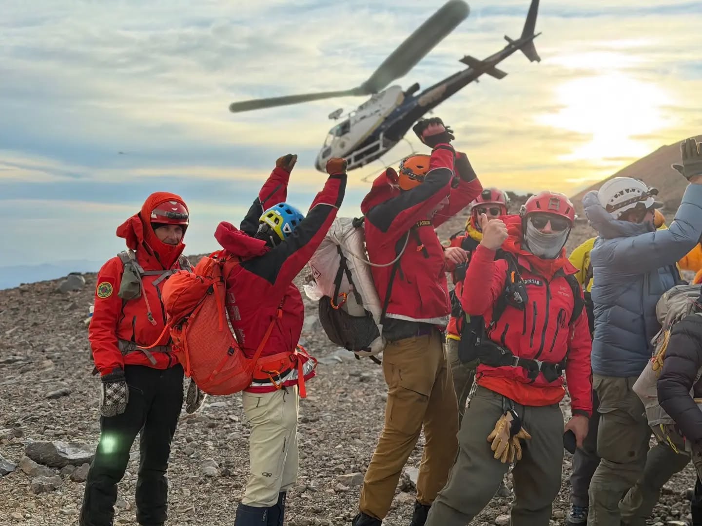 CHP Helicopter Rescues Injured Hiker on Treacherous Mt Shasta in High Winds