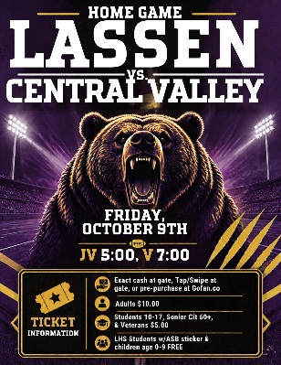 Lassen vs Central Valley Live Coverage on KSUE and Sierra Daily News Friday October 9th